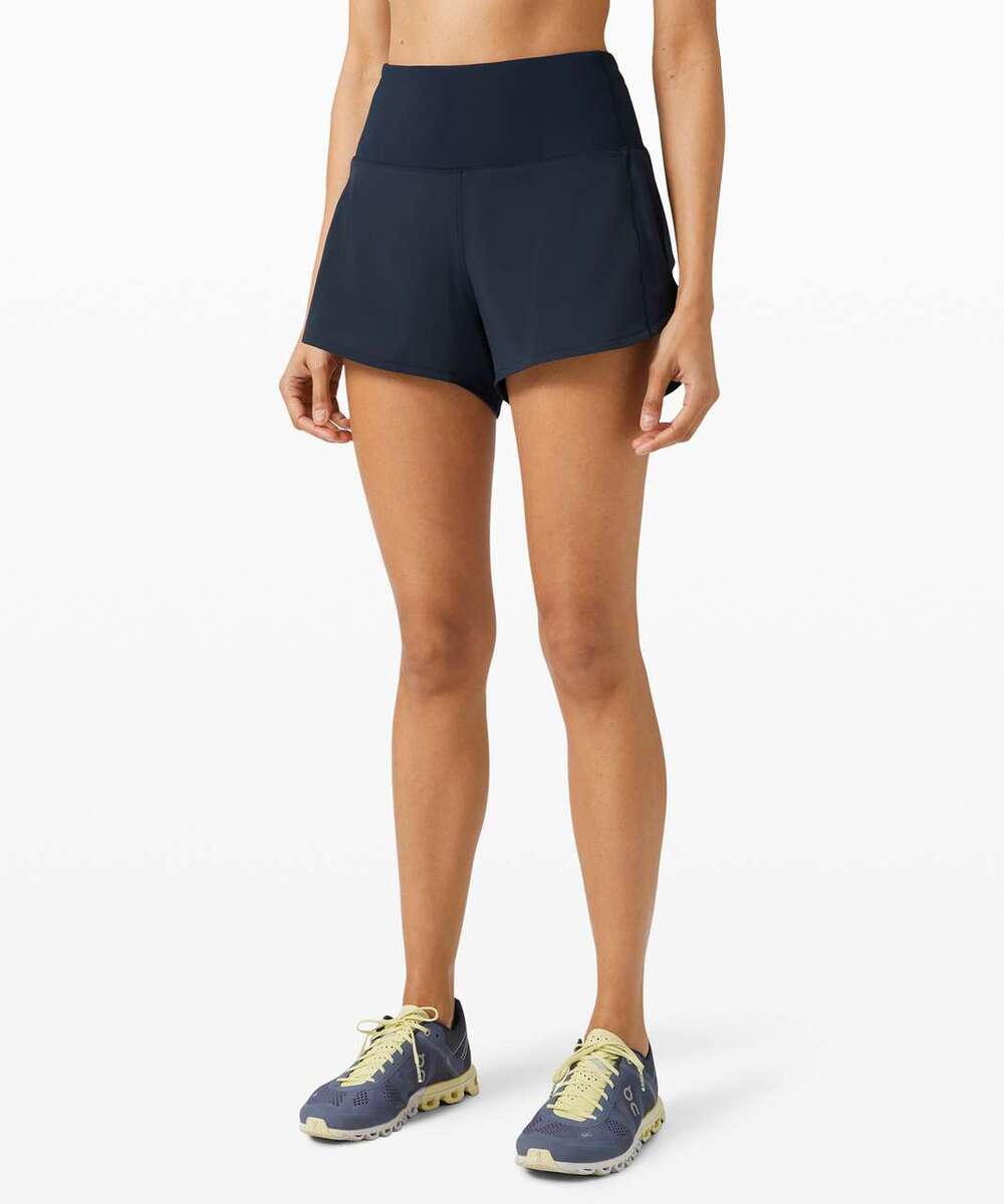 Lululemon Speed Up Lined Athletic Shorts Women's Size 2 Blue Workout Running